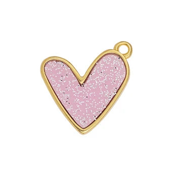 Shiny Pink Heart Charm