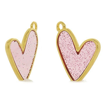 Shiny Pink Heart Charm