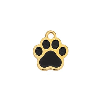 Black & Gold Paw Charm