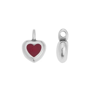 Mini Double Heart Charm (Silver Outline)