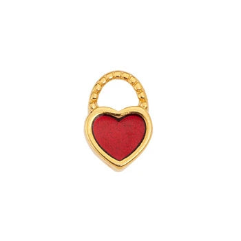 Padlock Red Heart Charm