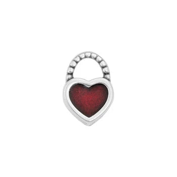 Padlock Red Heart Charm