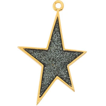 Shiny Gray Star Charm
