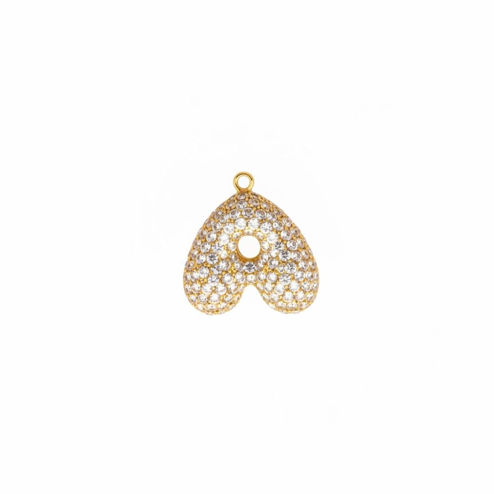 Modern Bold Monogram Charm with Zirgon stones