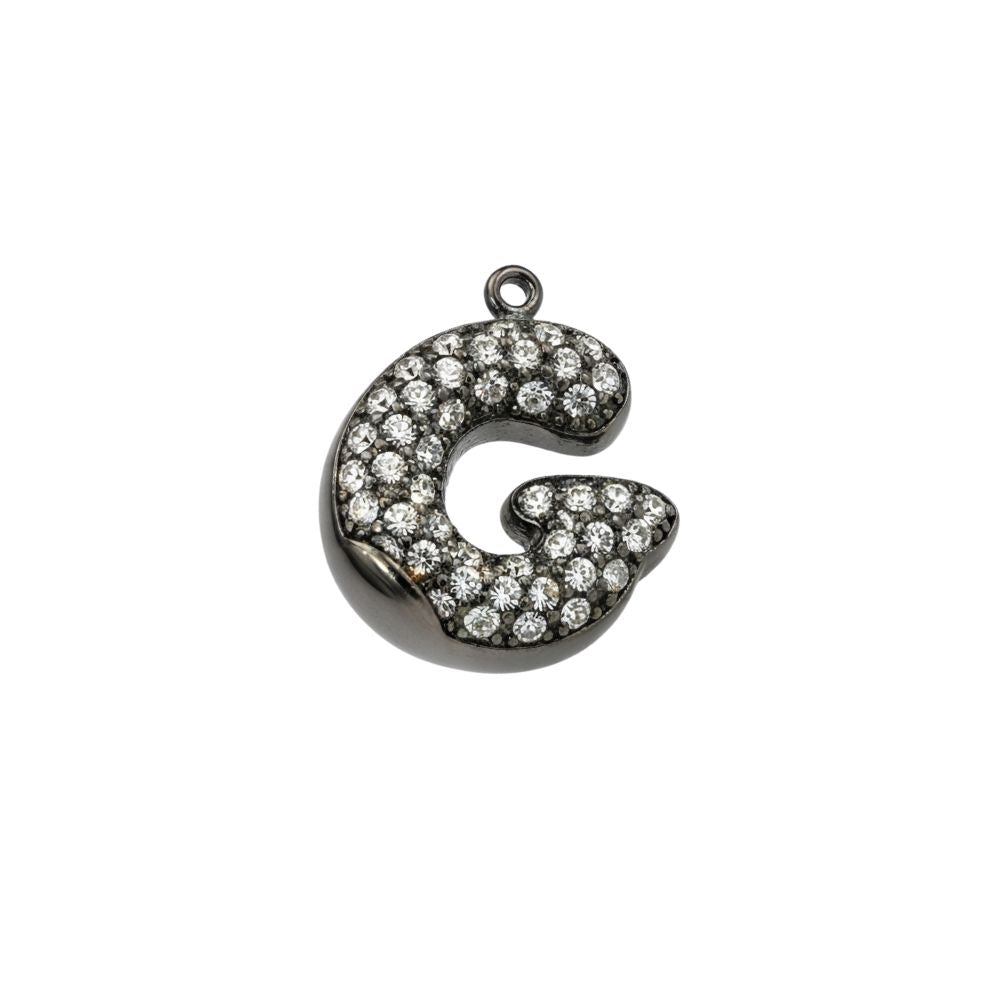 Modern Bold Monogram Charm with Zirgon stones