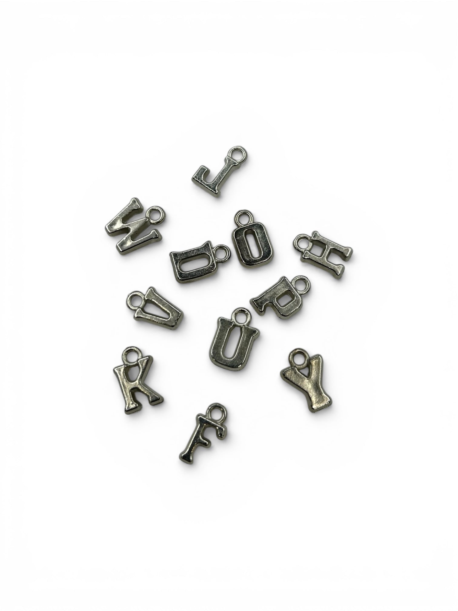 Bold Silver Monogram Drop Charms