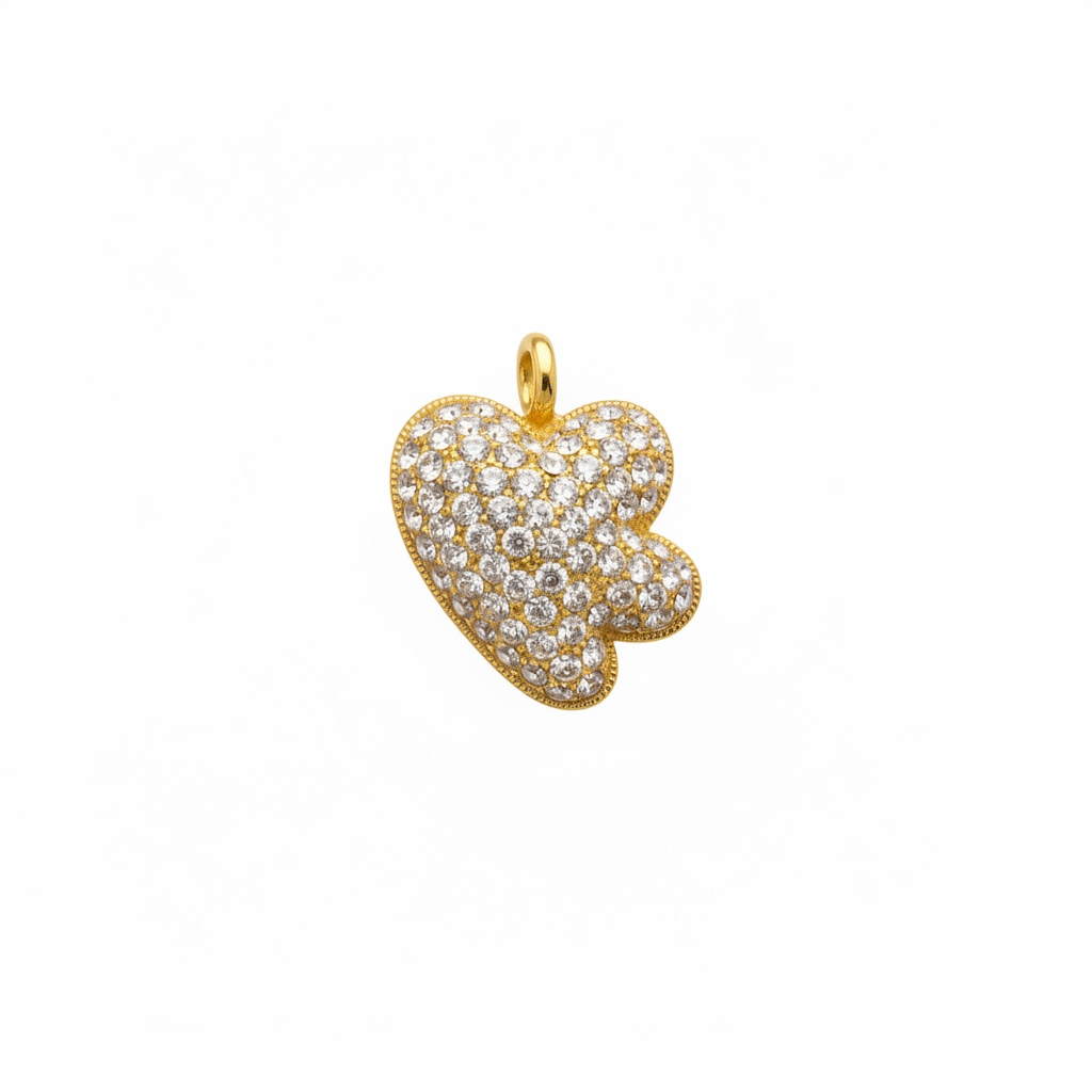 Modern Bold Monogram Charm with Zirgon stones