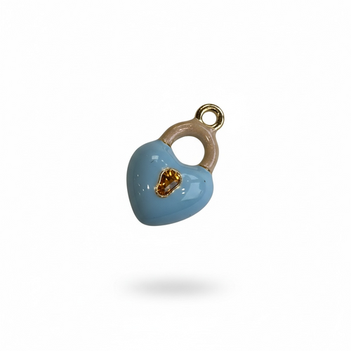 Collorful Padlock Heart Charm