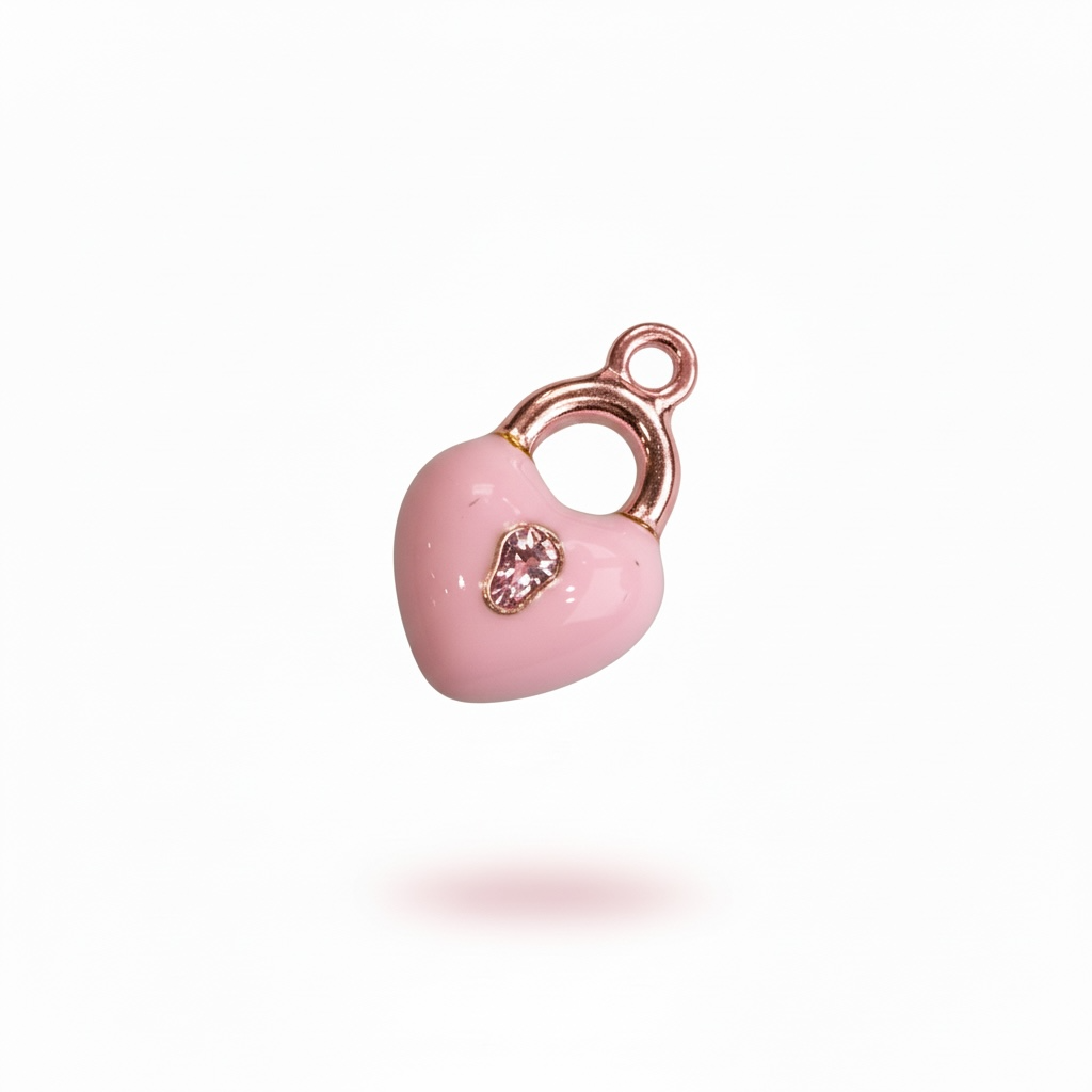 Collorful Padlock Heart Charm